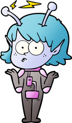 cartoon alien girl