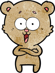 laughing teddy  bear cartoon