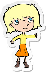 Obraz premium sticker of a cartoon happy girl