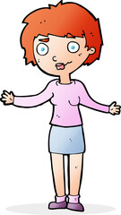 cartoon confused woman