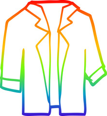 rainbow gradient line drawing of a cartoon suit shirt