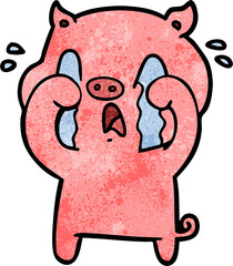 crying pig cartoon