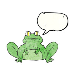 freehand speech bubble textured cartoon frog