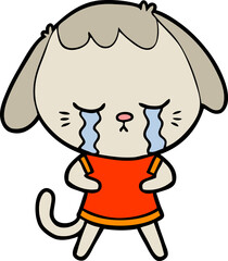 cute puppy crying cartoon