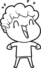 cartoon happy man laughing