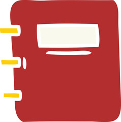 flat color retro cartoon of a journal book