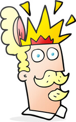 freehand drawn cartoon man with exploding head