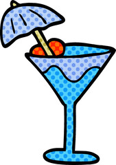 cartoon doodle martini drink