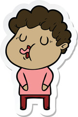 sticker of a cartoon man singing