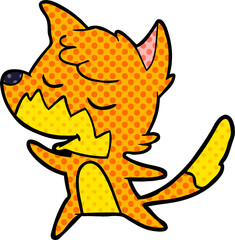 friendly cartoon fox