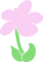 cute flat color style cartoon flower