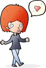 cartoon woman shrugging shoulders