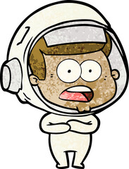 cartoon surprised astronaut