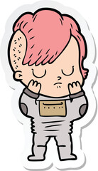 Obraz premium sticker of a cartoon woman