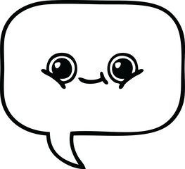 line drawing cartoon of a speech bubble