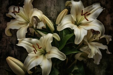 lilies used as texture. Generative AI