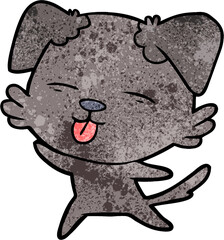 cartoon dog sticking out tongue