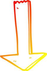 warm gradient line drawing of a cartoon pointing arrow