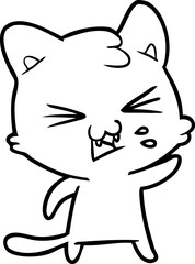 cartoon cat hissing