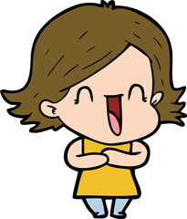 cartoon laughing woman