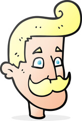freehand drawn cartoon man with mustache