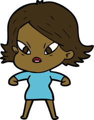 cartoon stressed woman