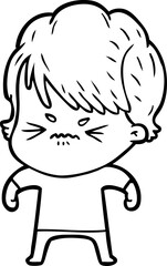 Obraz premium cartoon frustrated woman