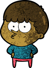 cartoon curious boy