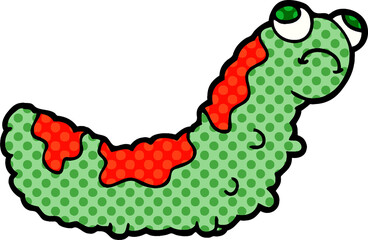cartoon unhappy caterpillar