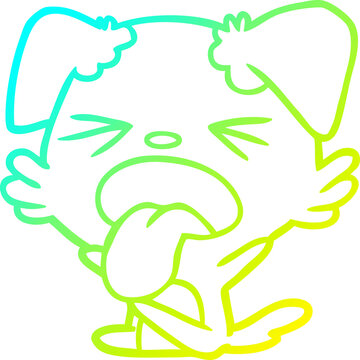 recommend clip art: cold gradient line drawing of a cartoon dog throwing tantrum