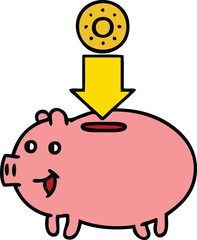 cute cartoon of a piggy bank