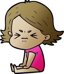 cartoon angry girl
