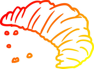 warm gradient line drawing of a croissant
