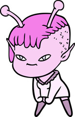 cute cartoon alien girl