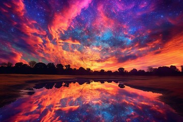 An incredibly stunning sky with vivid colors. Generative AI