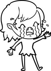 cartoon crying vampire girl