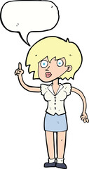 cartoon woman with question with speech bubble