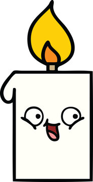 cute cartoon of a lit candle