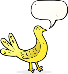 cartoon bird with speech bubble