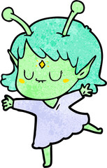 cartoon alien girl