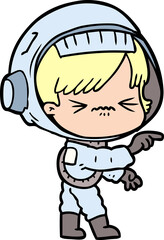 cartoon astronaut woman