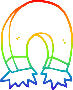 recommend clip art: rainbow gradient line drawing of a cartoon magnet