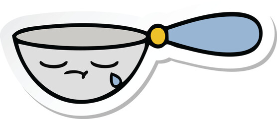 sticker of a cute cartoon measuring spoon