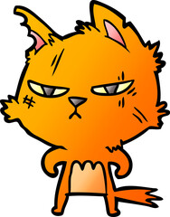 tough cartoon cat