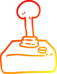 warm gradient line drawing of a cartoon joystick