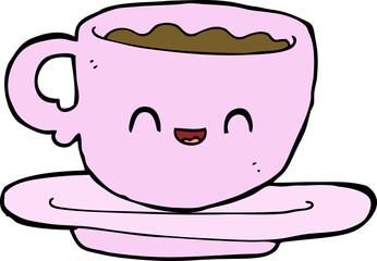 cartoon hot cup of coffee