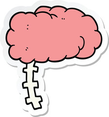 sticker of a cartoon brain
