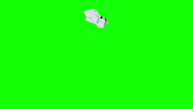 Small letter l on red rectangle stop motion animation of paper crumple looping on green screen. The concept of an emblem or symbol for brand or business company. Comic typography of funny alphabet.