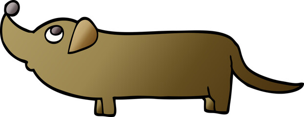 vector gradient illustration cartoon dachshund