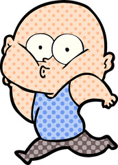 cartoon bald man staring
